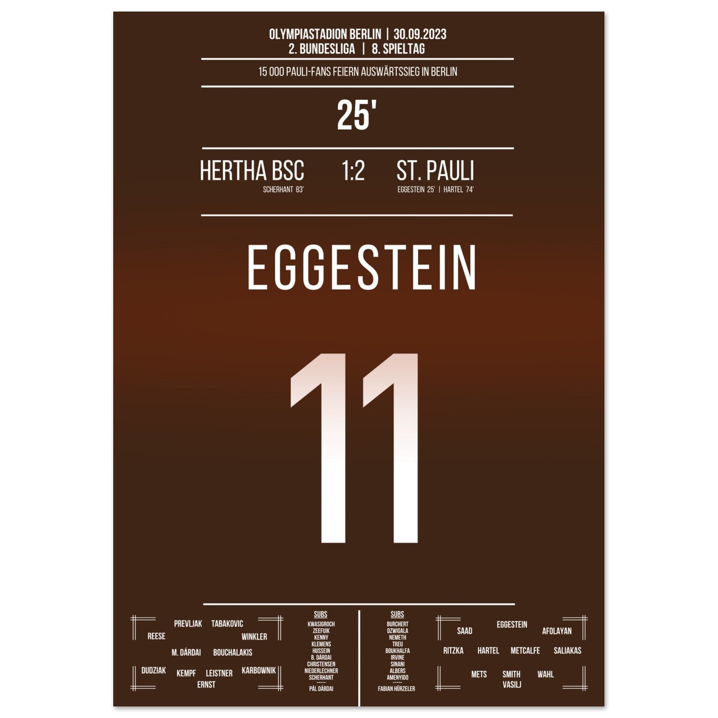 15 000 Pauli-Fans feiern den Auswärtssieg in Berlin A4-21x29.7-cm-8x12-Ohne-Rahmen