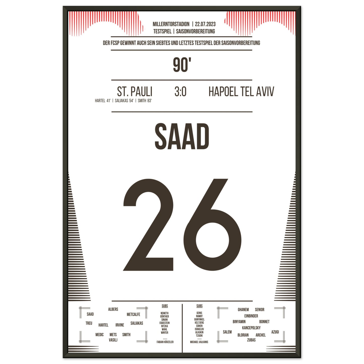 St. Pauli schließt perfekte Saisonvorbereitung ab 60x90-cm-24x36-Premium-Semi-Glossy-Paper-Metal-Fra