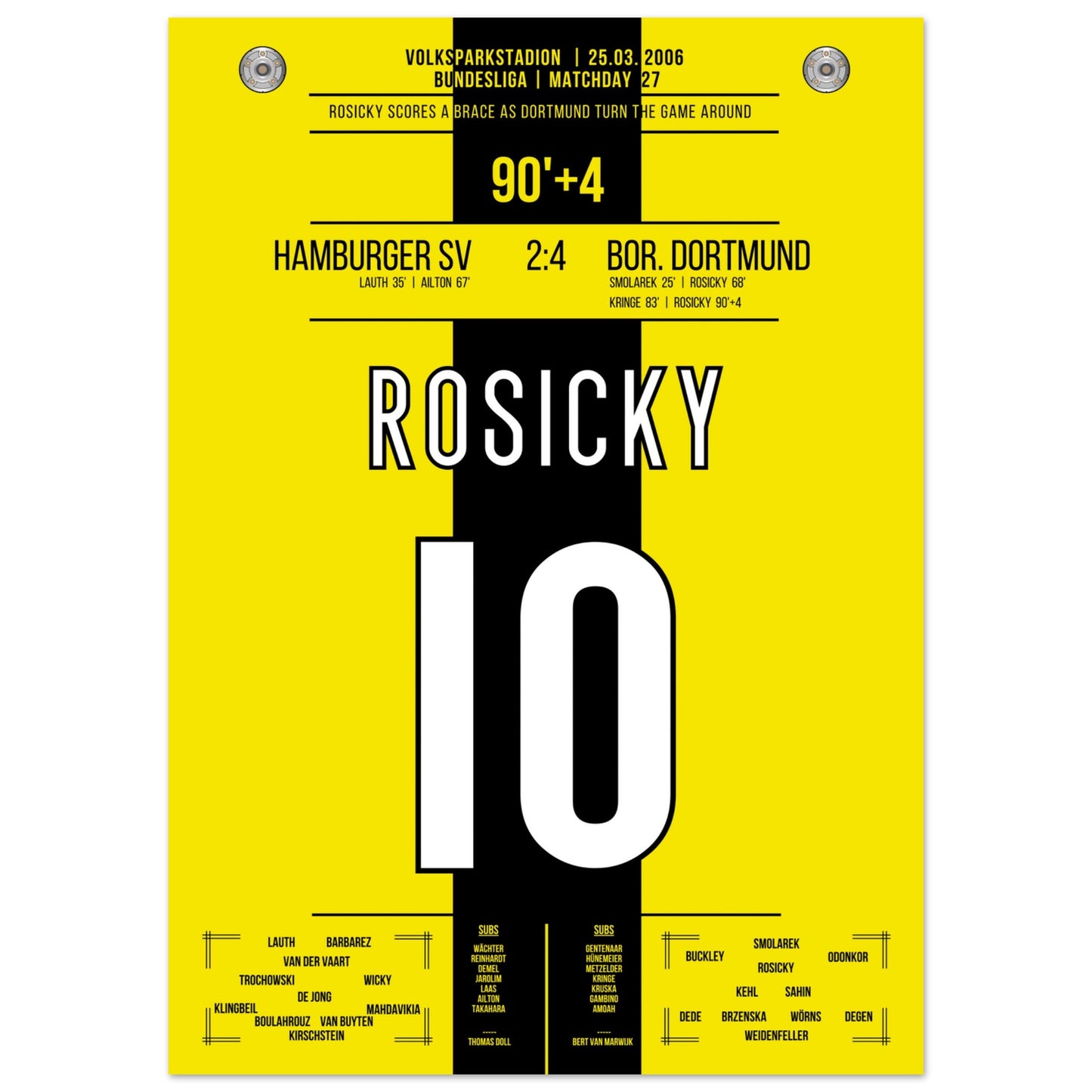 Rosicky's Doppelpack gegen den HSV 2006 50x70-cm-20x28-Ohne-Rahmen