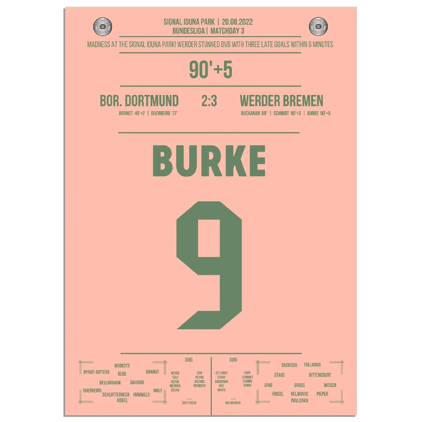 Burke krönt Bremen's irre Aufholjagd in Dortmund 2022