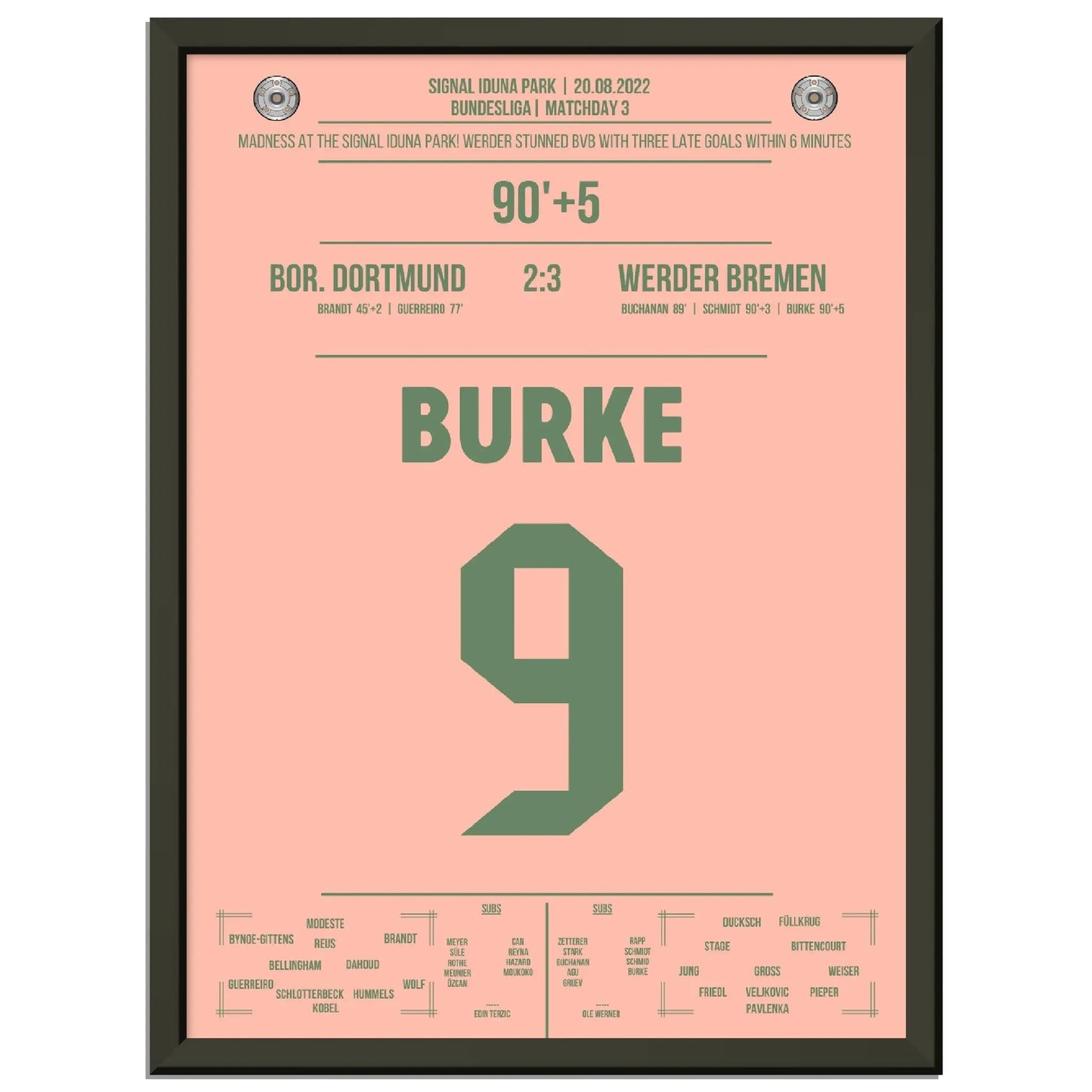 Burke krönt Bremen's irre Aufholjagd in Dortmund 2022