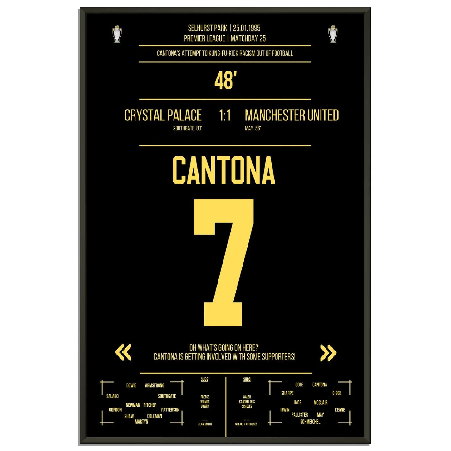 Cantona Kung Fu Tritt im Premier League Spiel ManU - Crystal Palace 1995