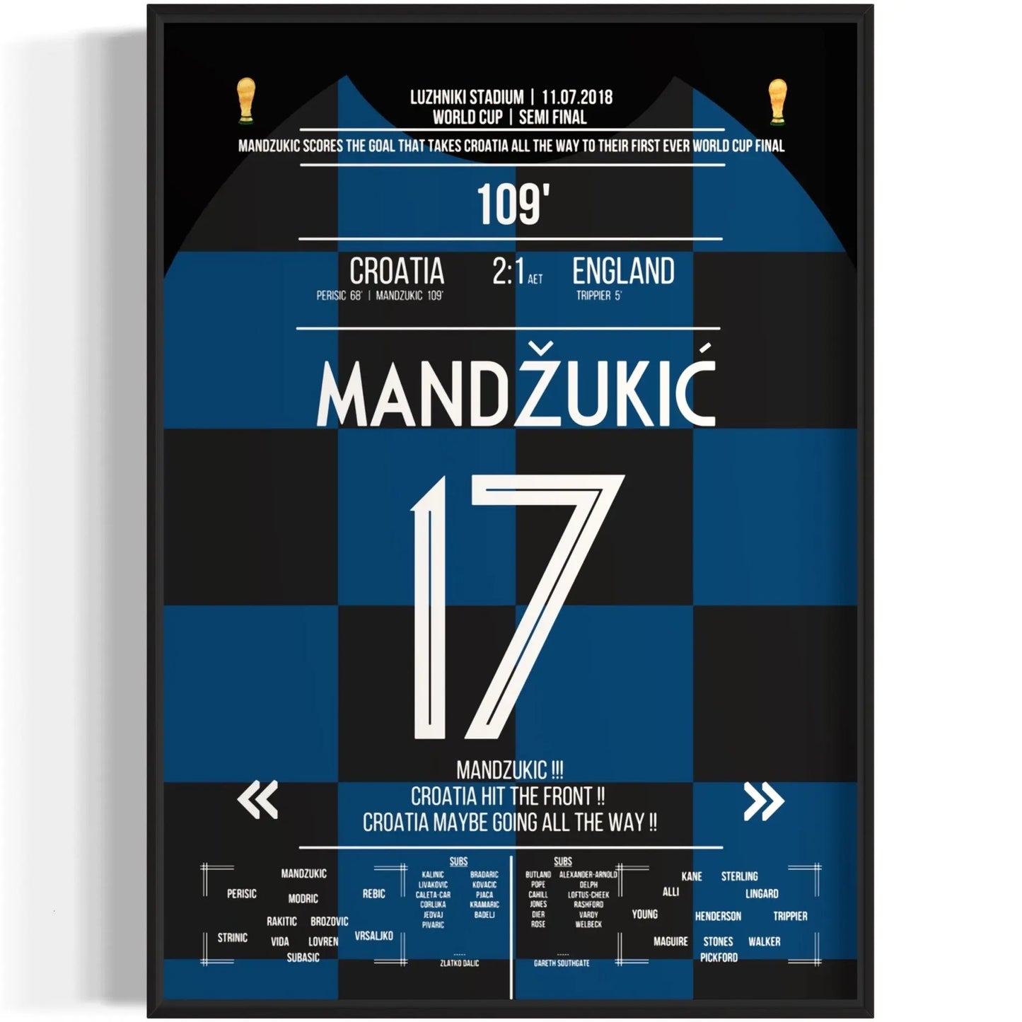 Le but de la finale de la Coupe du Monde ! Mandzukic tire la Croatie vers la victoire contre l'Angleterre en 2018.