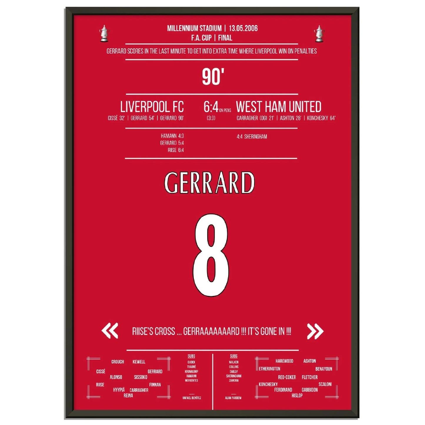 Gerrard rettet Liverpool in die Verlängerung im FA Cup Finale in 2006 gegen West Ham