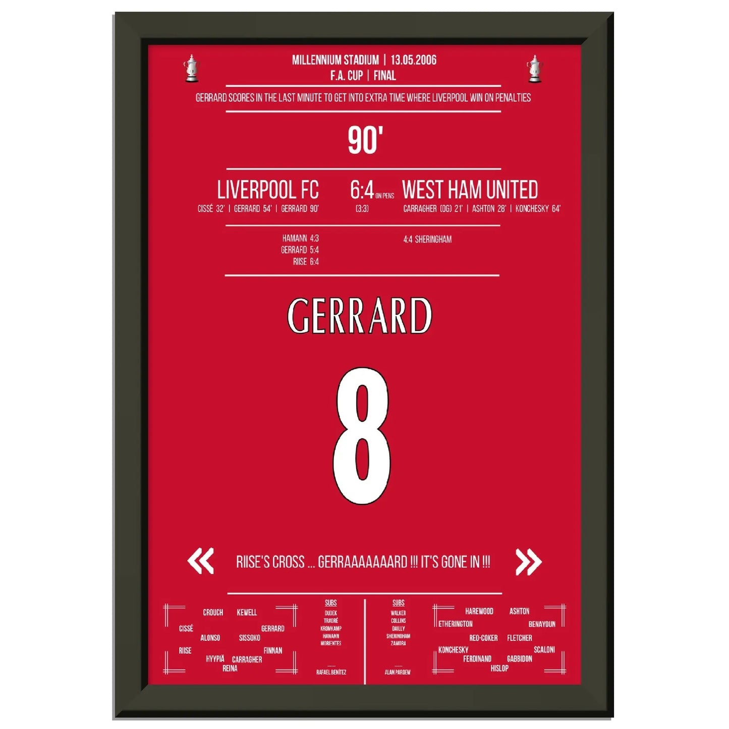 Gerrard rettet Liverpool in die Verlängerung im FA Cup Finale in 2006 gegen West Ham