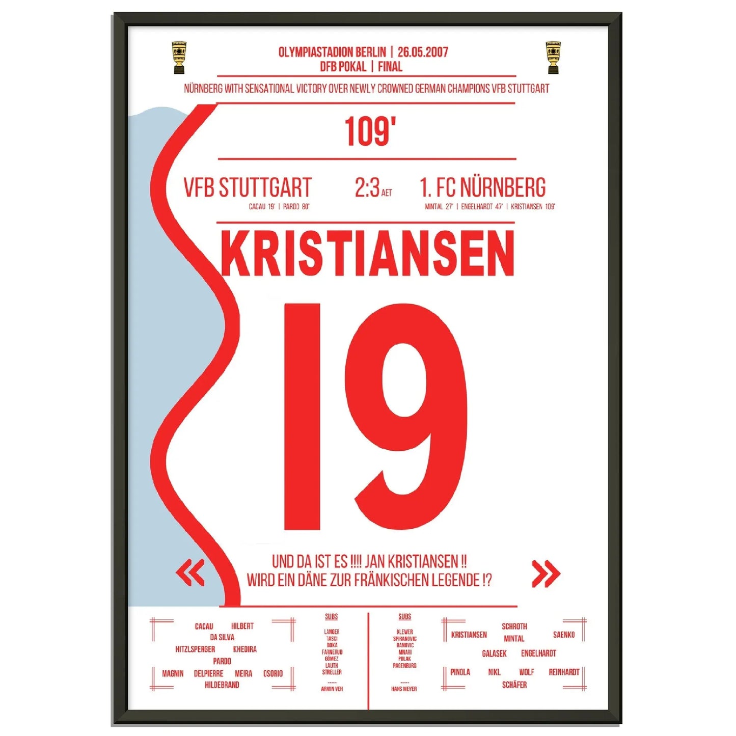 Kristiansen trifft zum Pokalsieg für Nürnberg im DFB Pokal Finale 2007