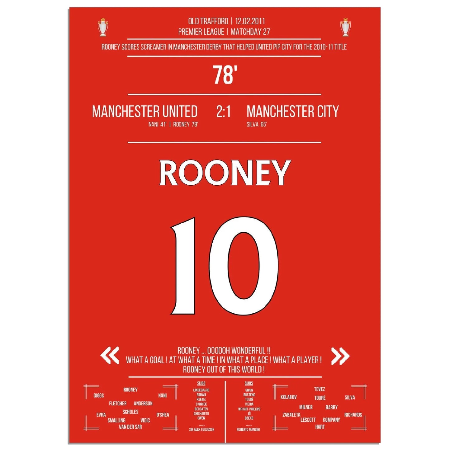 Rooneys Fallrückzieher im Manchester Derby 2011