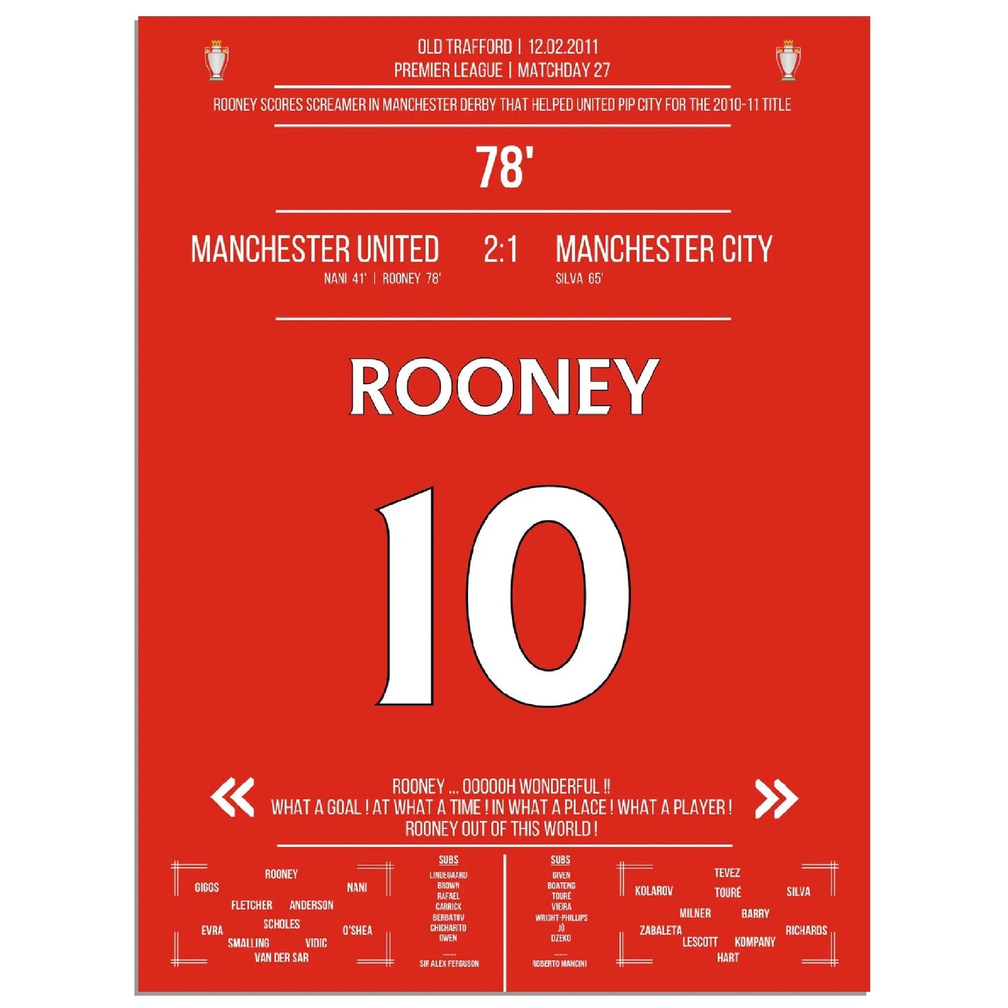 Rooneys Fallrückzieher im Manchester Derby 2011