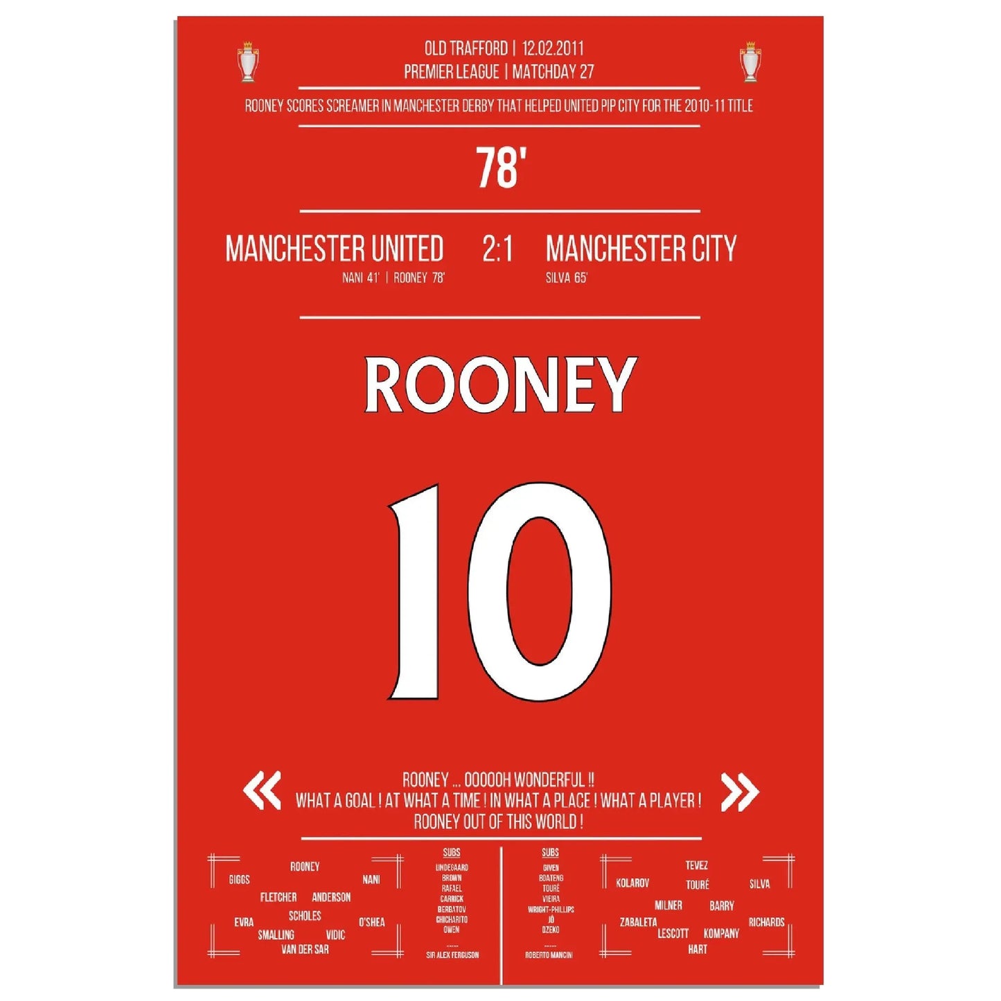 Rooneys Fallrückzieher im Manchester Derby 2011
