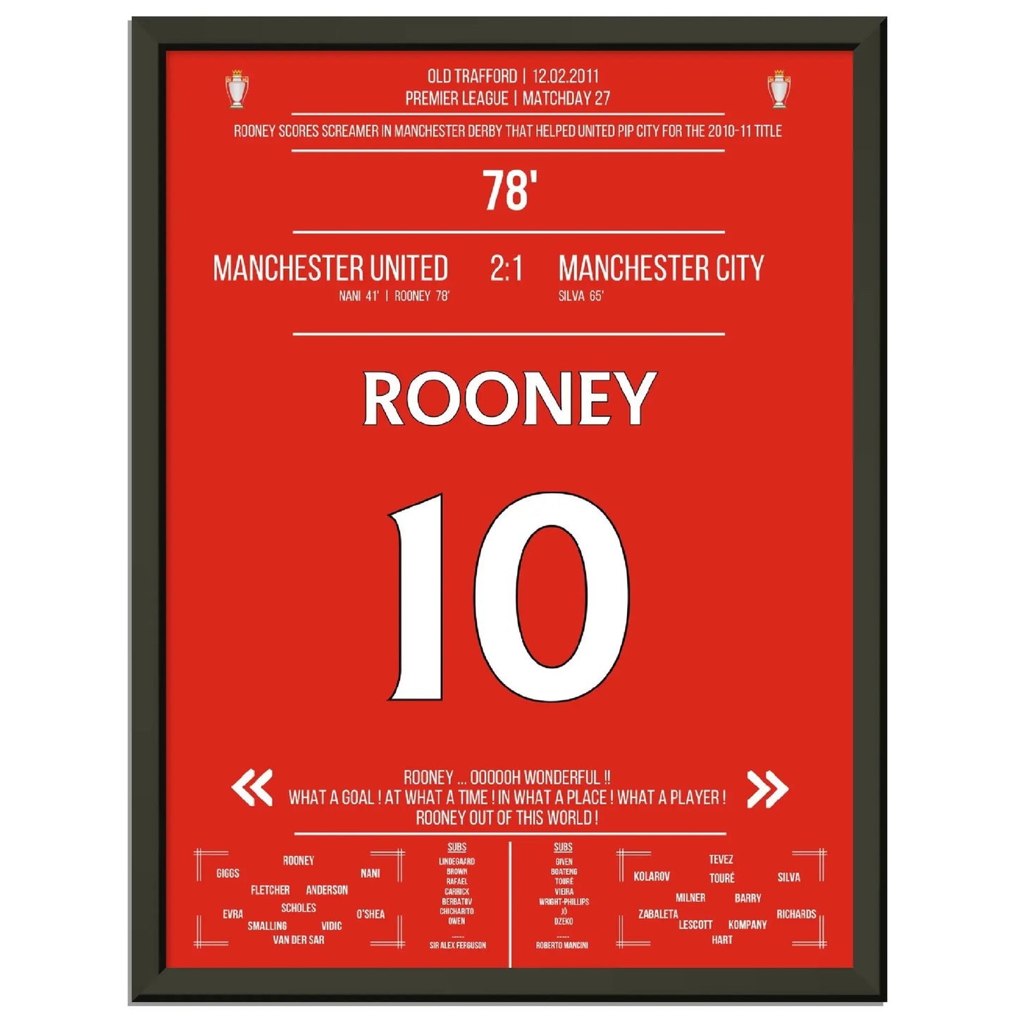 Rooneys Fallrückzieher im Manchester Derby 2011