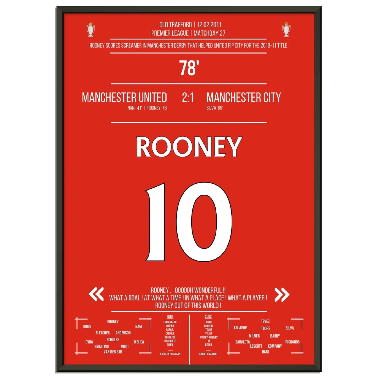 Rooneys Fallrückzieher im Manchester Derby 2011