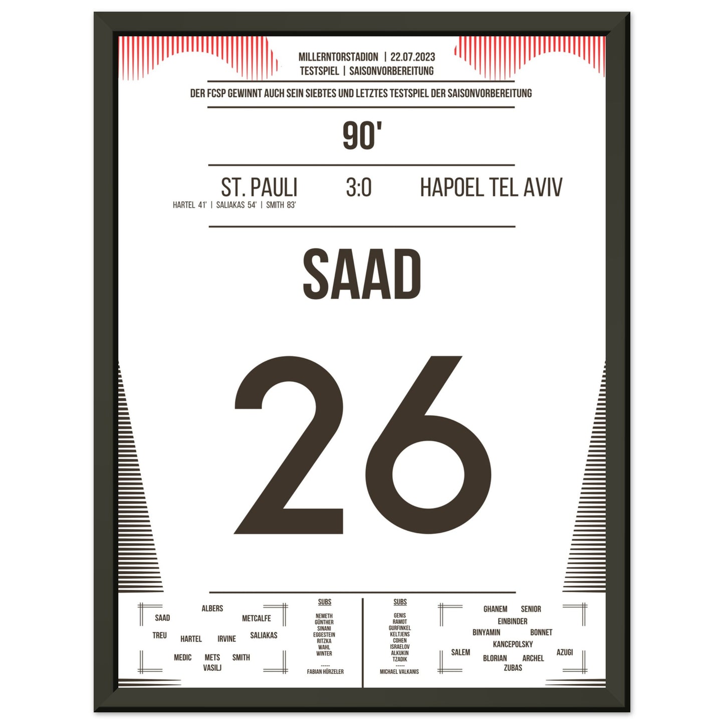 St. Pauli schließt perfekte Saisonvorbereitung ab 30x40-cm-12x16-Premium-Semi-Glossy-Paper-Metal-Fra