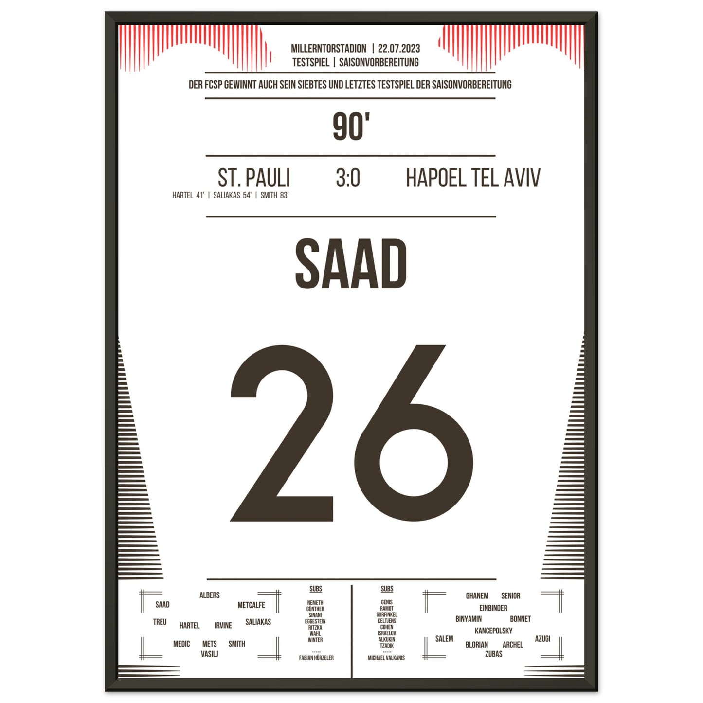 St. Pauli schließt perfekte Saisonvorbereitung ab 50x70-cm-20x28-Premium-Semi-Glossy-Paper-Metal-Fra