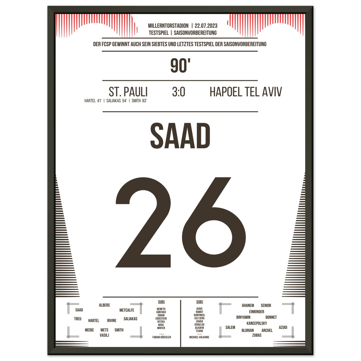 St. Pauli schließt perfekte Saisonvorbereitung ab 45x60-cm-18x24-Premium-Semi-Glossy-Paper-Metal-Fra