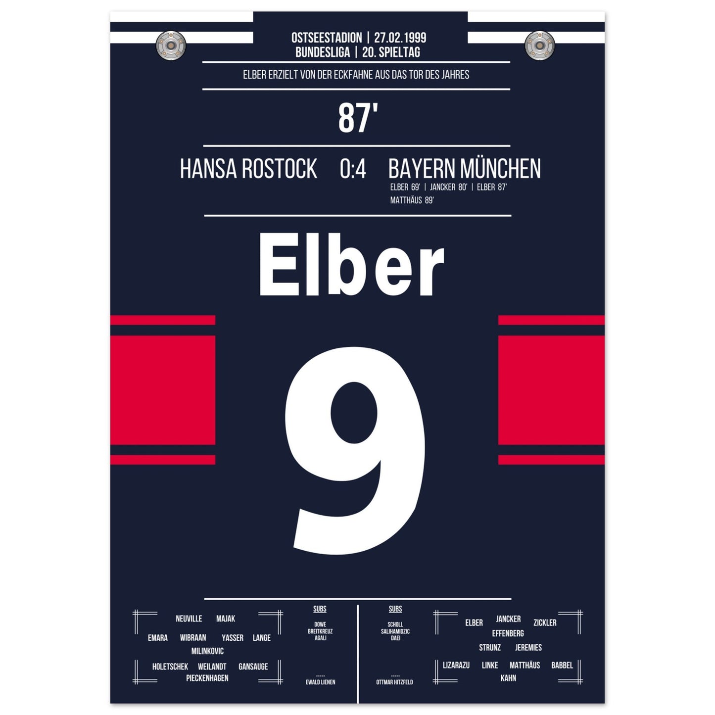 Elber's Tor von der Eckfahne in 1999 50x70-cm-20x28-Ohne-Rahmen