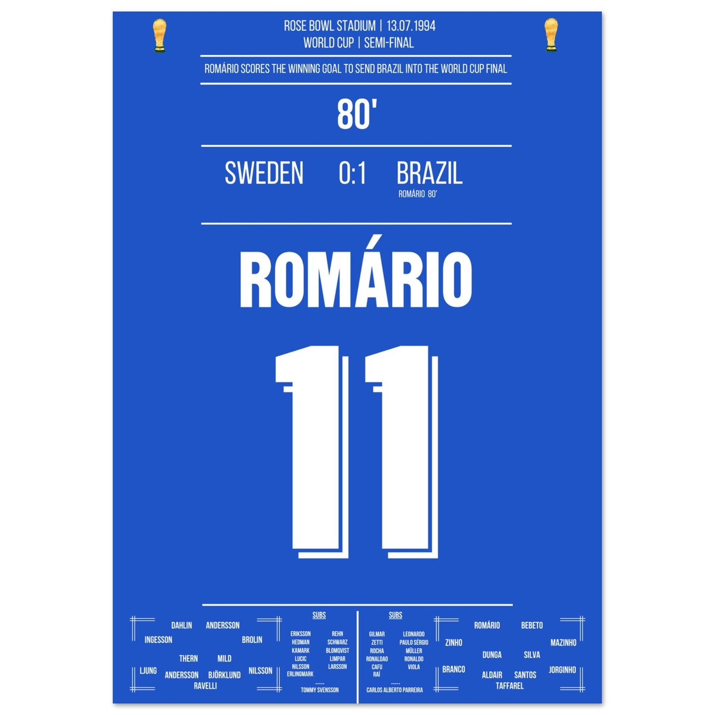 Romario's Siegtreffer im Halbfinale bei der Weltmeisterschaft 1994