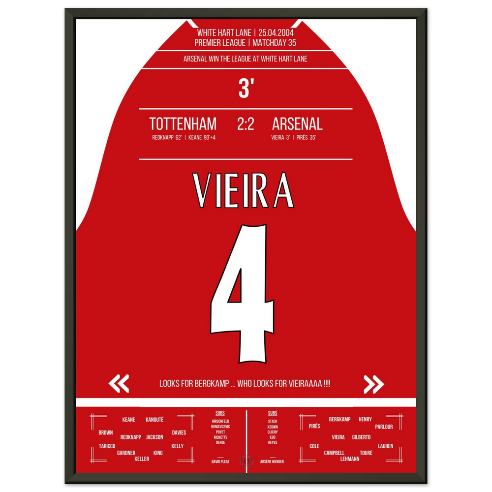 Le but de Vieira lors de la victoire du championnat à White Hart Lane en 2004
