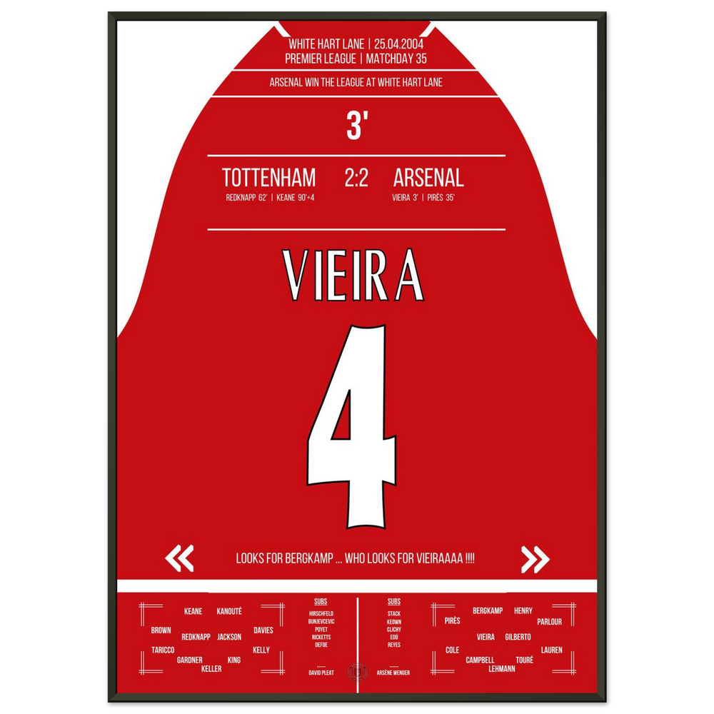 Le but de Vieira lors de la victoire du championnat à White Hart Lane en 2004
