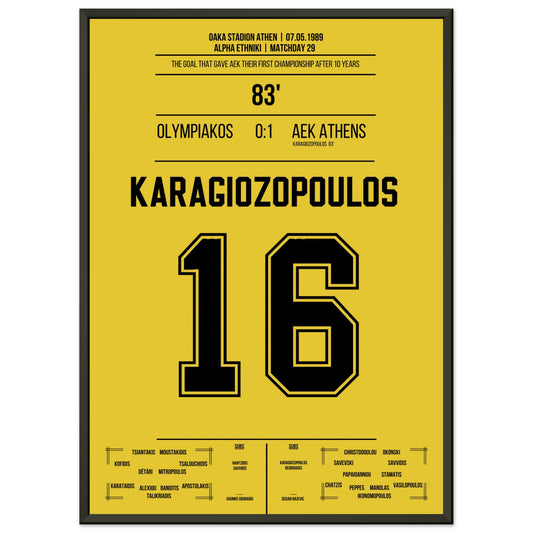 AEK holt die erste Meisterschaft nach 10 Jahren in 1989 50x70-cm-20x28-Schwarzer-Aluminiumrahmen