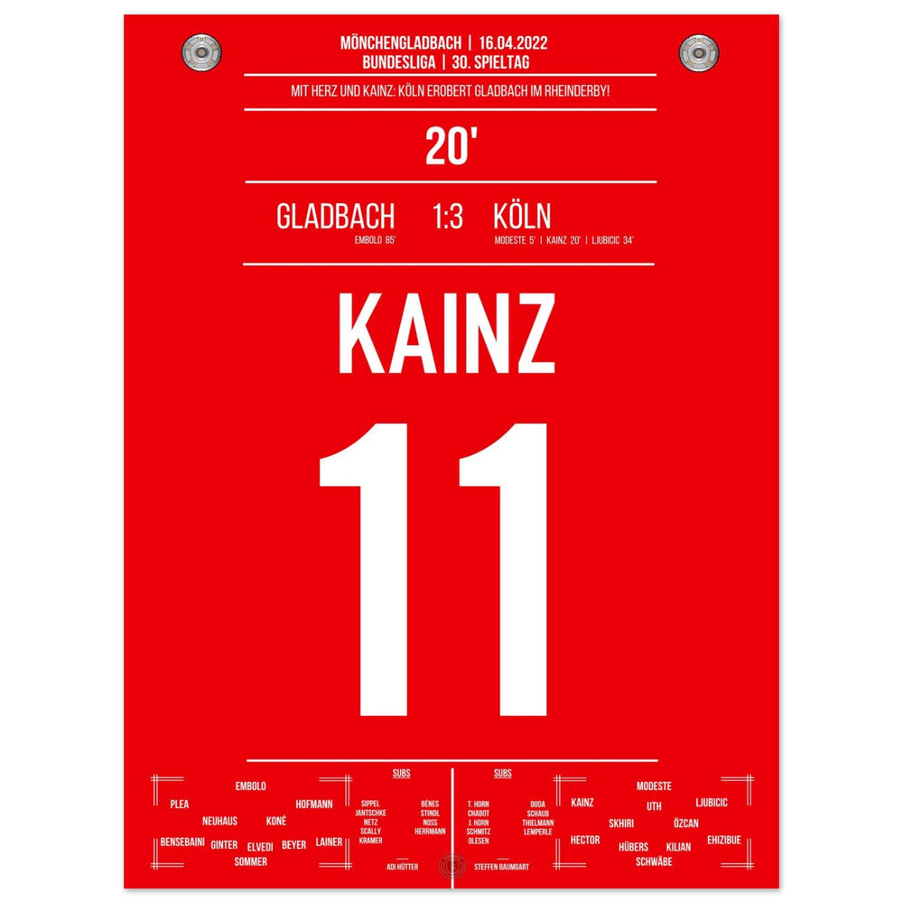 Victoire du derby de Cologne à Mönchengladbach saison Bundesliga 2021/22