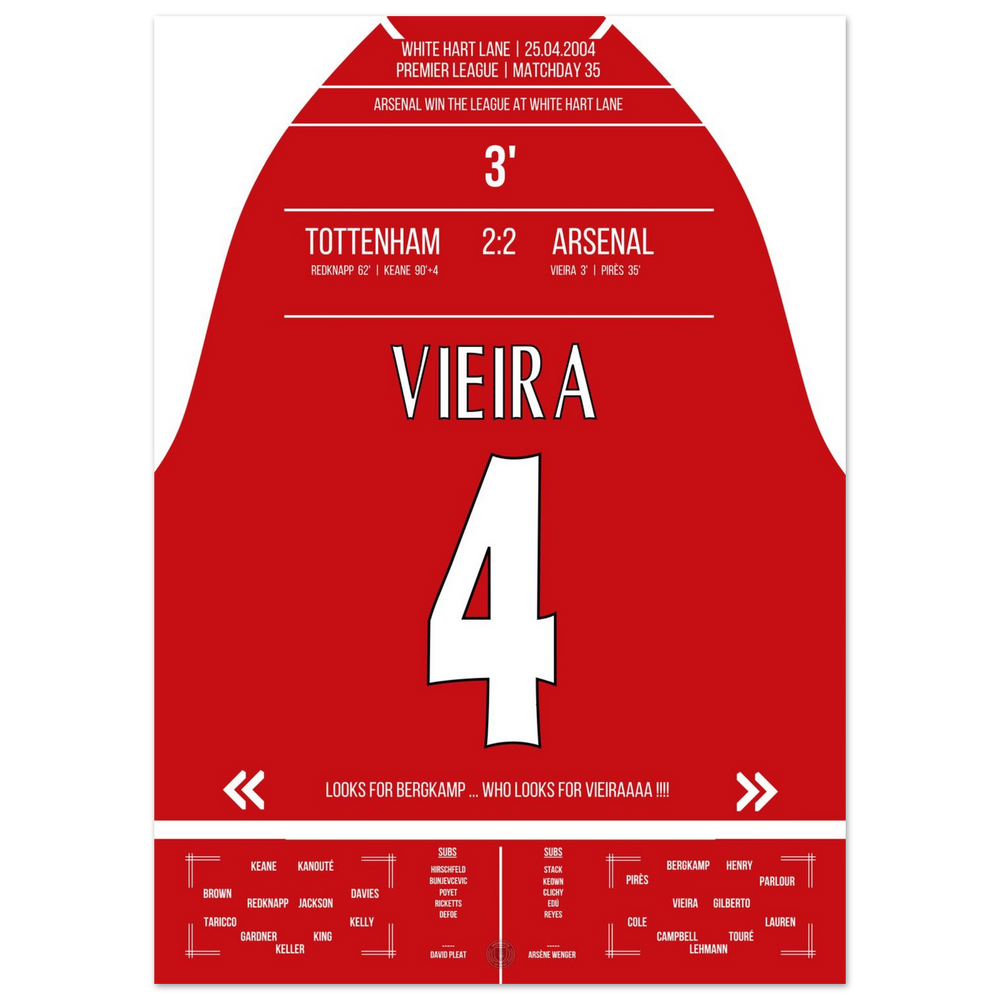 Le but de Vieira lors de la victoire du championnat à White Hart Lane en 2004