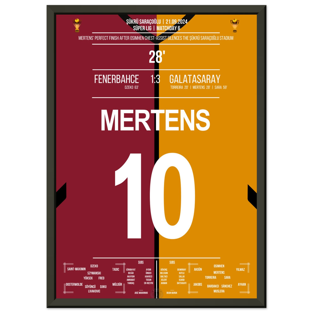Le coup de tête de Mertens sur Livakovic lors de la victoire 3-1 à l'extérieur dans le derby contre Fener.