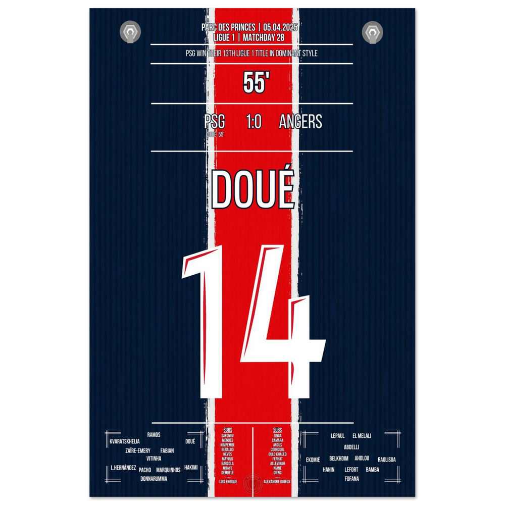 <tc>Doué marque et le PSG remporte son 13e titre de Ligue 1





</tc>
