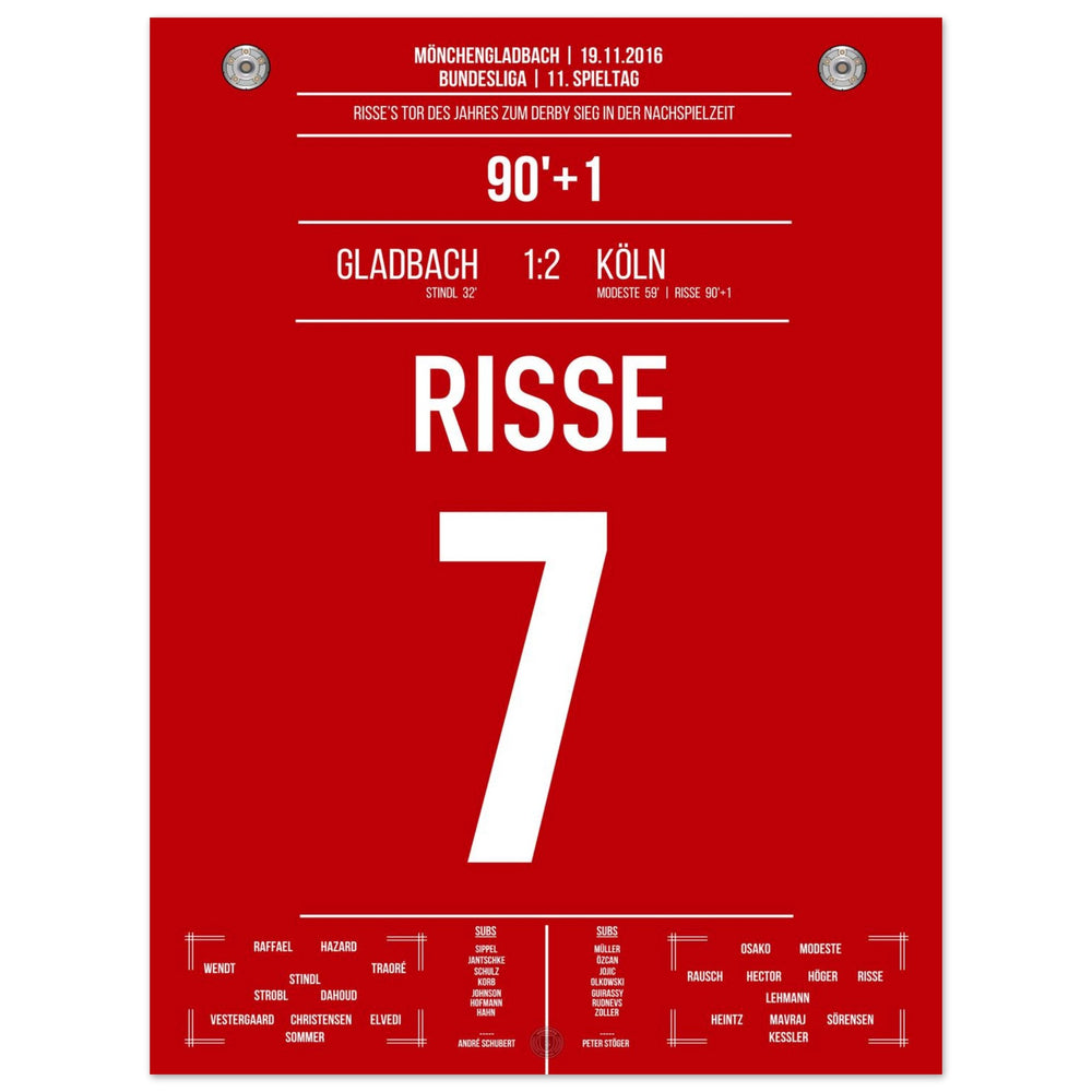 Le but de l'année 2016 de Risse lors du derby contre Mönchengladbach
