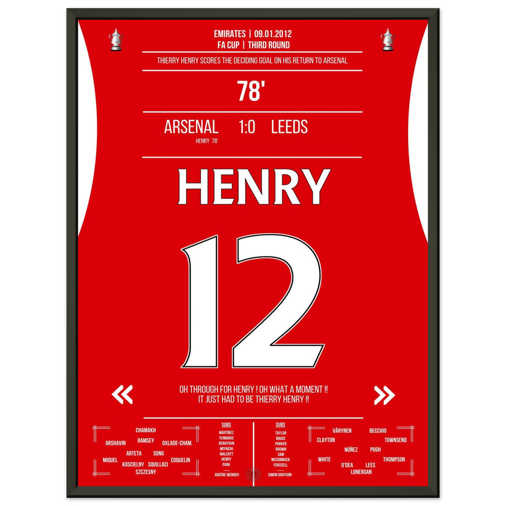 Thierry Henry Comeback 2012 Siegtreffer für Arsenal im Pokal