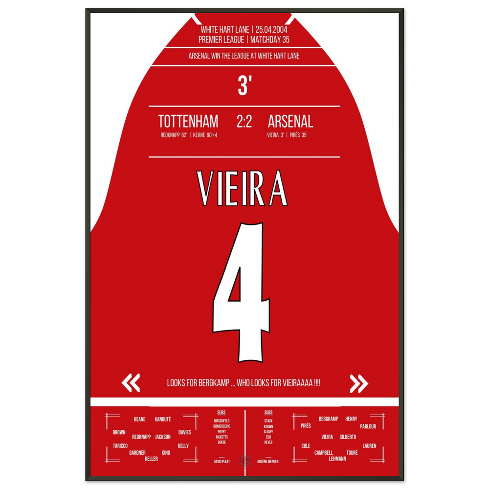 Le but de Vieira lors de la victoire du championnat à White Hart Lane en 2004