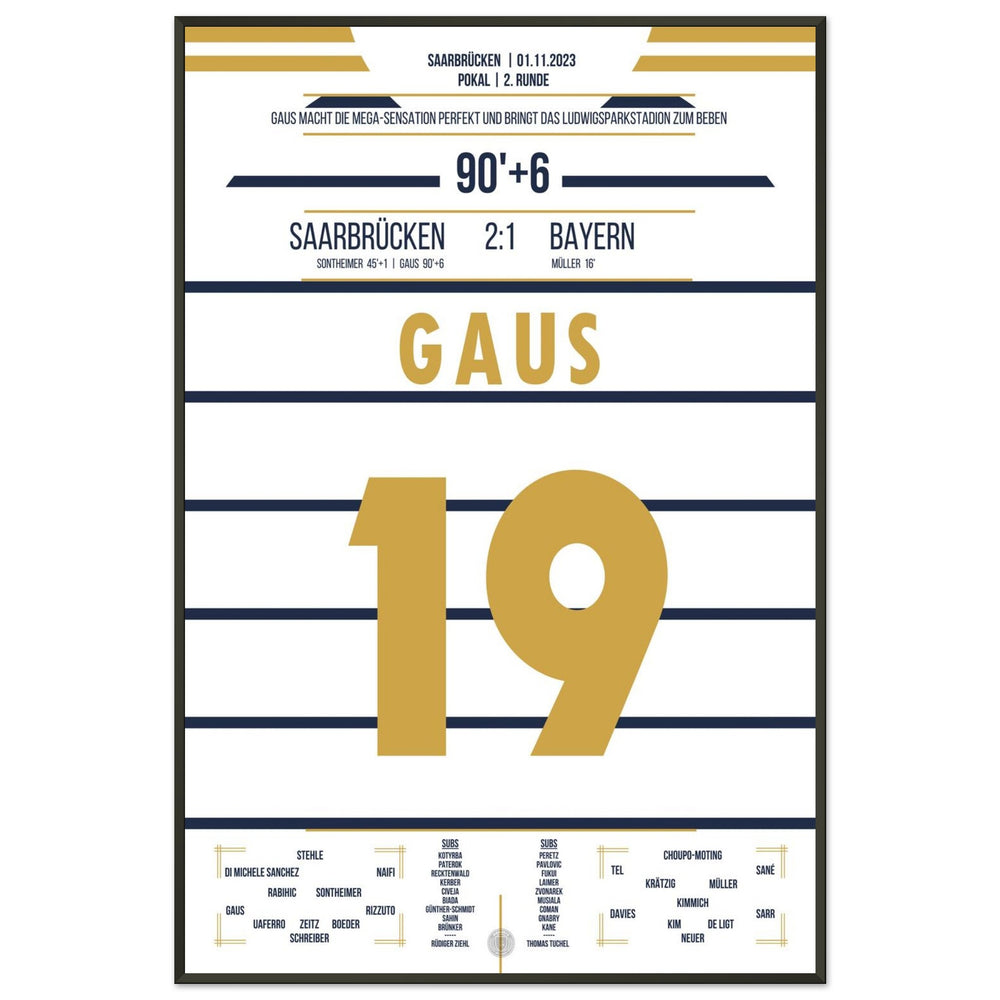 Sensation en Coupe à Sarrebruck - Gaus élimine <tc>Bayern</tc> de la Coupe