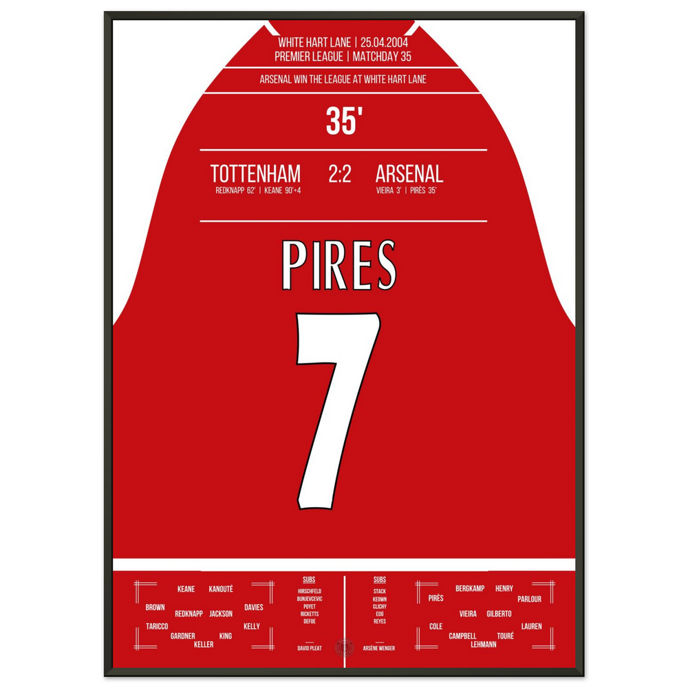 Le but de Pires lors de la victoire du championnat à White Hart Lane en 2004