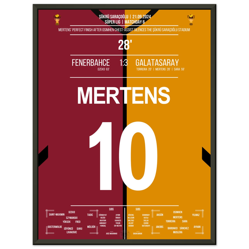Le coup de tête de Mertens sur Livakovic lors de la victoire 3-1 à l'extérieur dans le derby contre Fener.