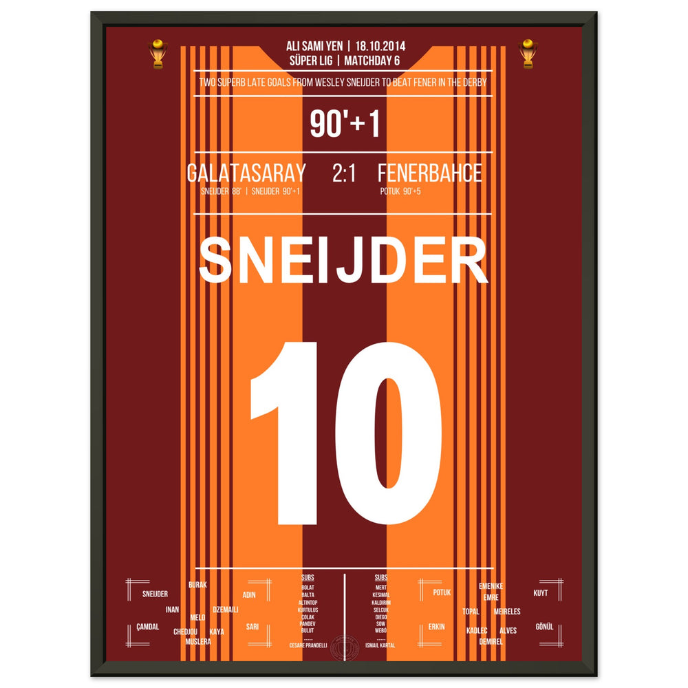 Sneijder décide le derby contre Fener avec deux buts de rêve en 2014.