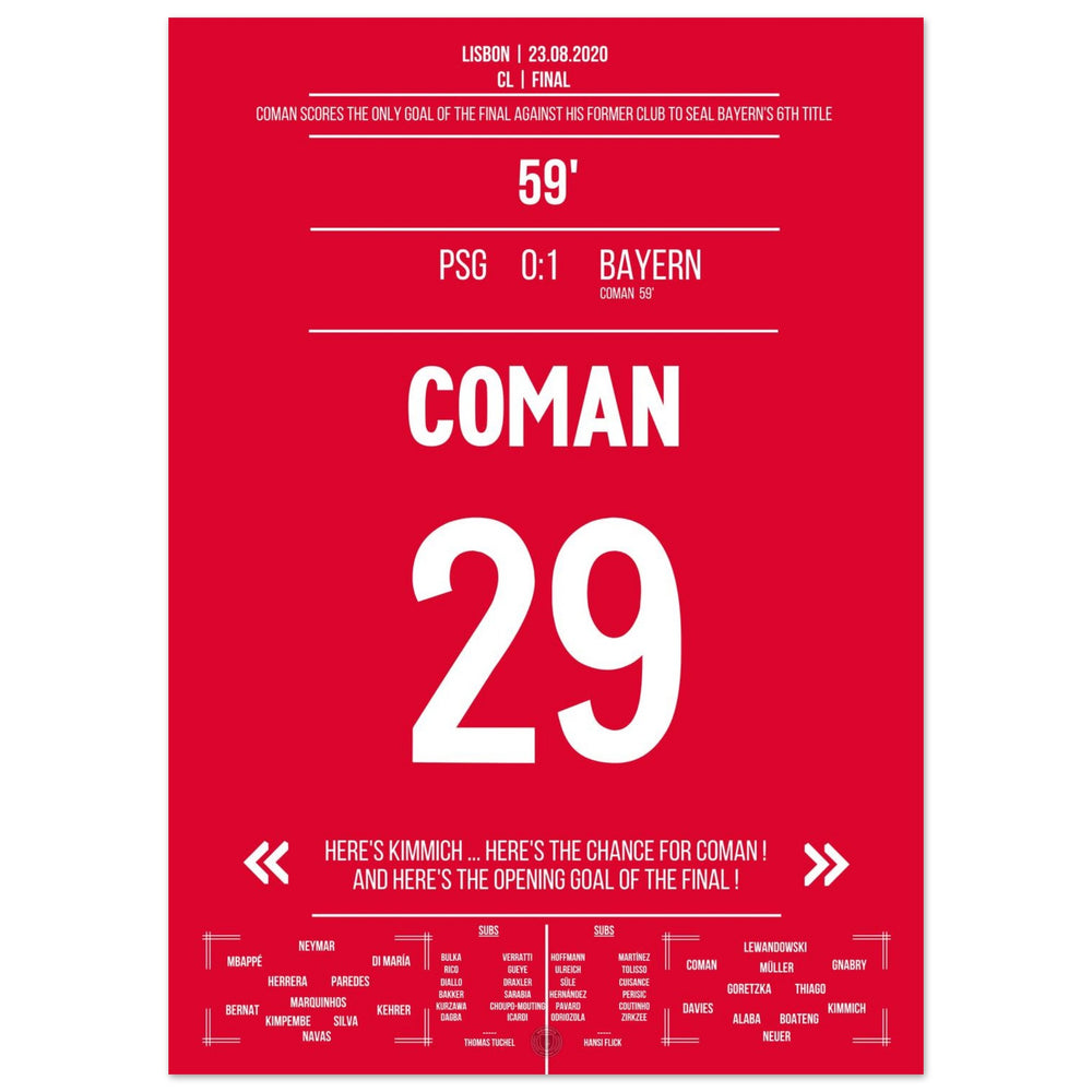 Coman heads <tc>Bayern</tc> to victory in the final against Paris