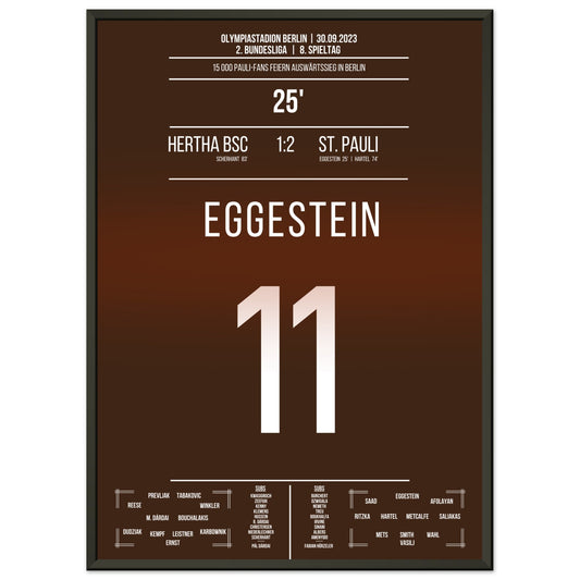 15 000 Pauli-Fans feiern den Auswärtssieg in Berlin 50x70-cm-20x28-Schwarzer-Aluminiumrahmen