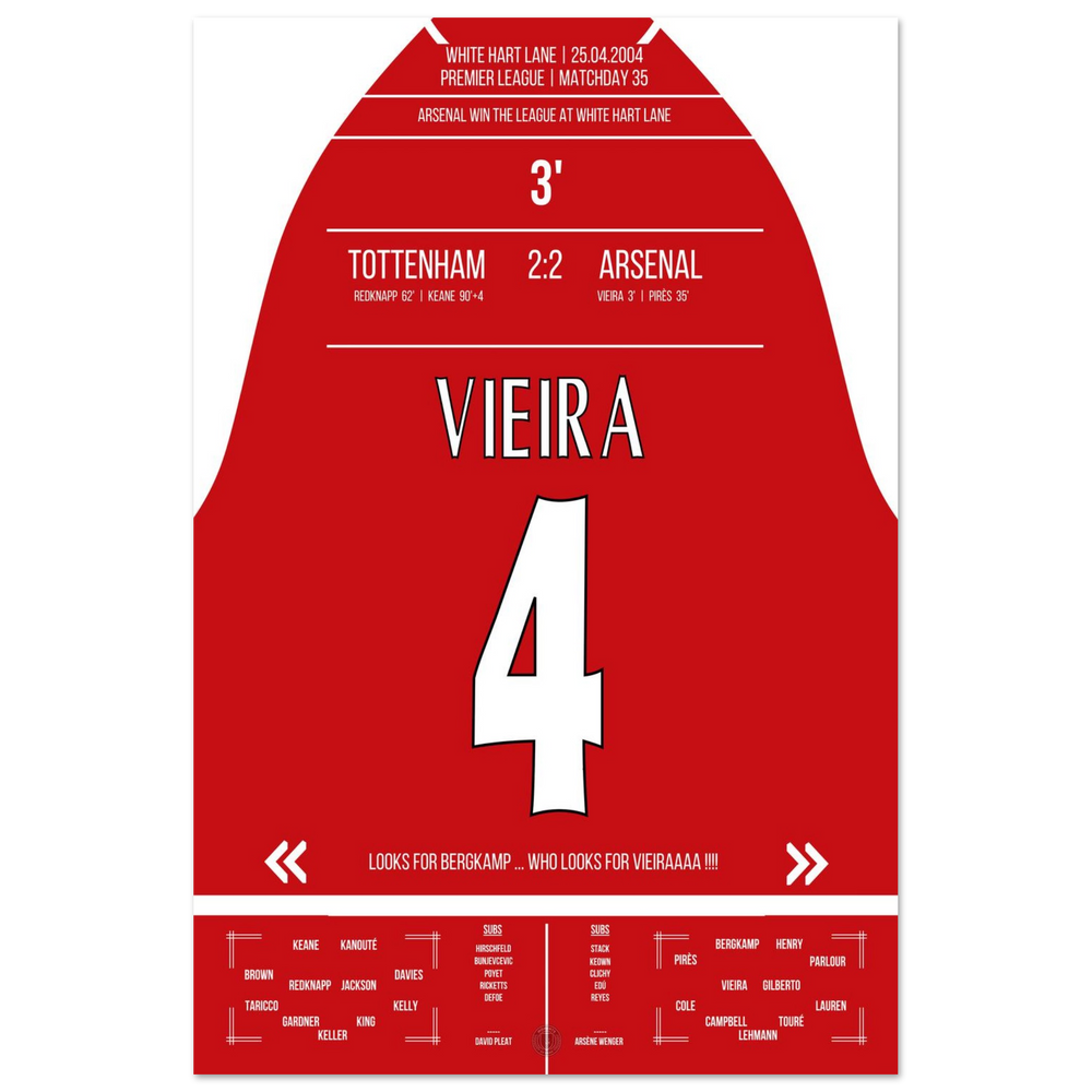 Le but de Vieira lors de la victoire du championnat à White Hart Lane en 2004