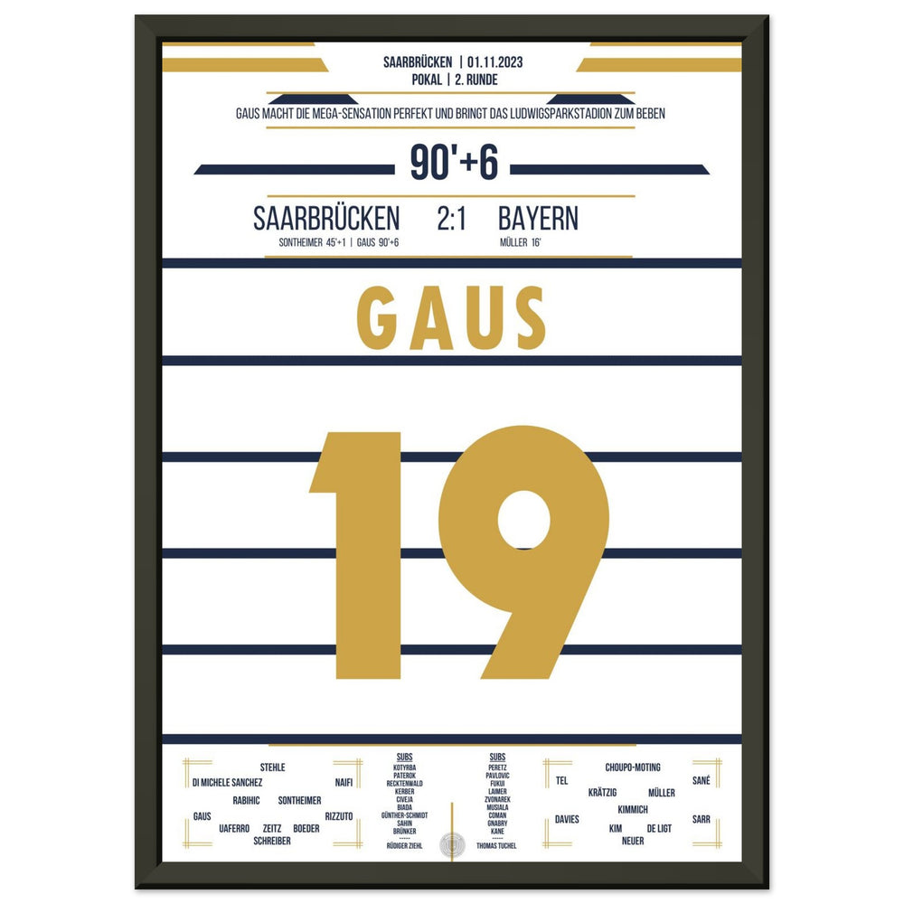 Sensation en Coupe à Sarrebruck - Gaus élimine <tc>Bayern</tc> de la Coupe