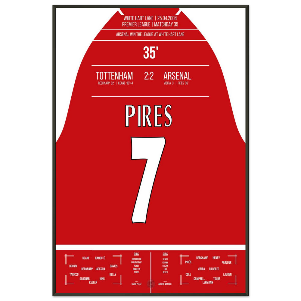 Le but de Pires lors de la victoire du championnat à White Hart Lane en 2004