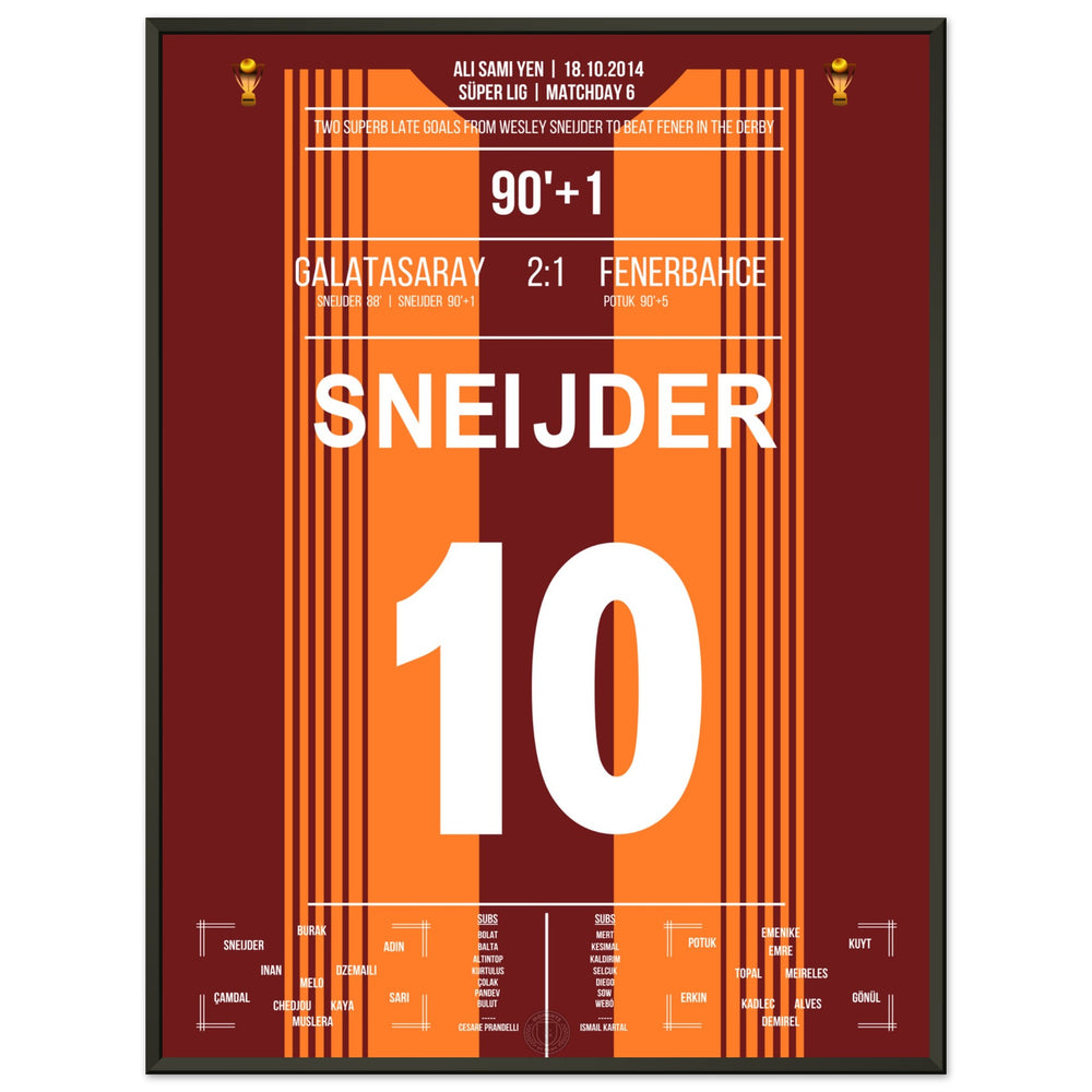 Sneijder décide le derby contre Fener avec deux buts de rêve en 2014.