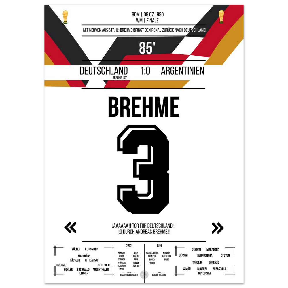 Le penalty de Brehme contre l'Argentine en finale de la Coupe du Monde 1990