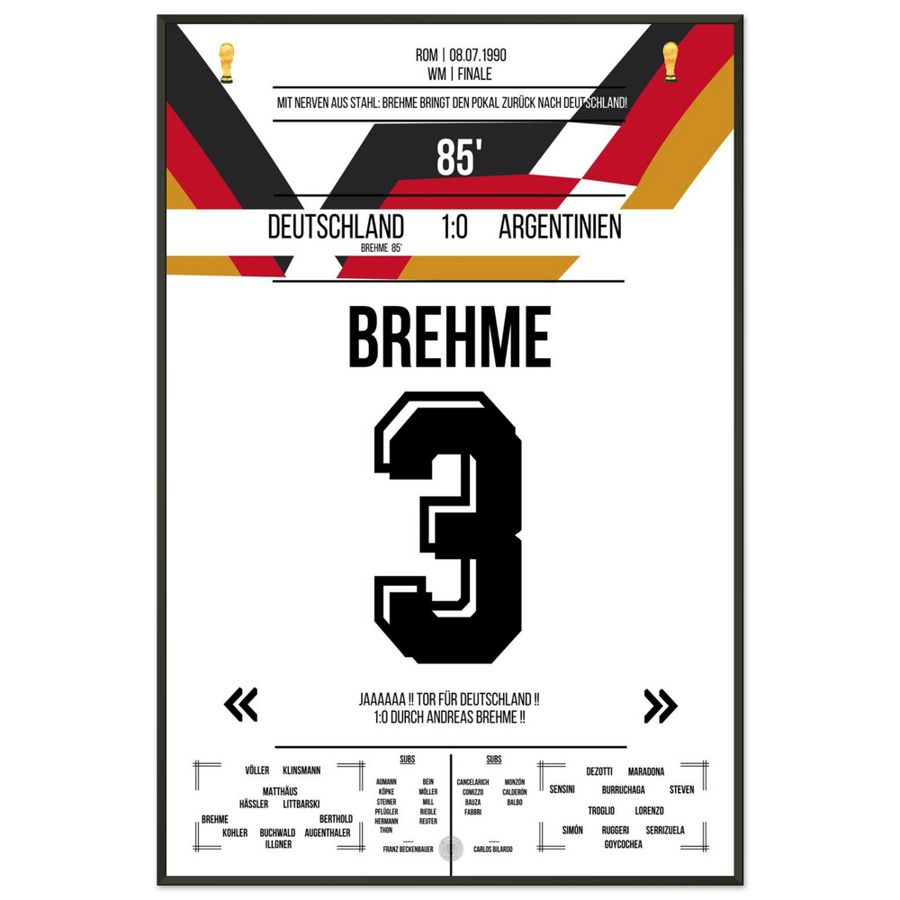 Le penalty de Brehme contre l'Argentine en finale de la Coupe du Monde 1990