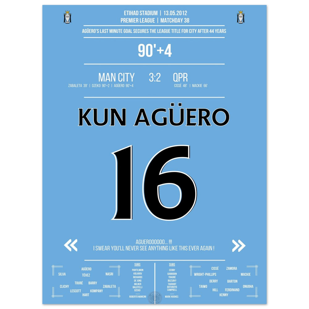 Le but légendaire d'Agüero pour le titre