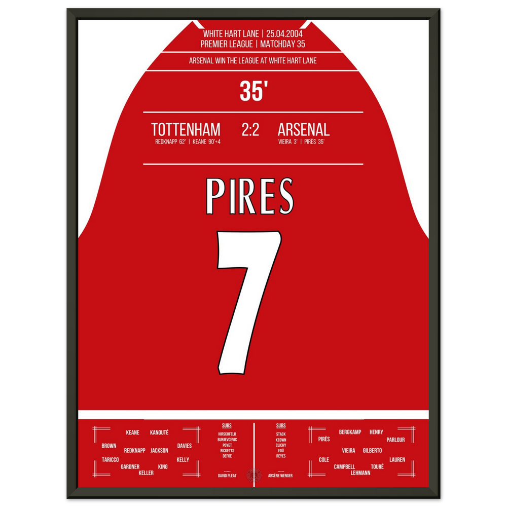 Le but de Pires lors de la victoire du championnat à White Hart Lane en 2004