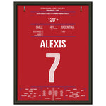 Alexis Sanchez Panenka-Penalty bei Chile's ersten Copa America Triumph 30x40-cm-12x16-Schwarzer-Aluminiumrahmen