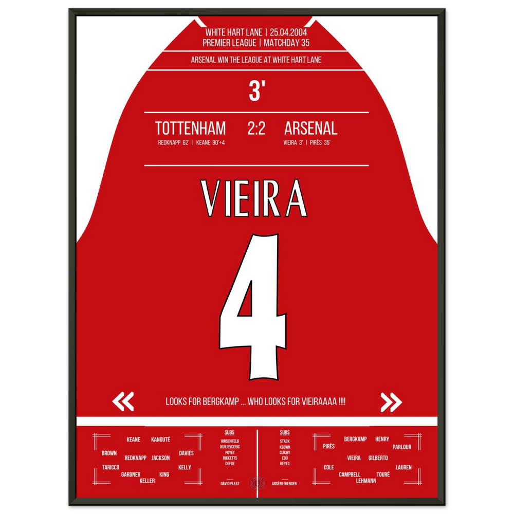 Le but de Vieira lors de la victoire du championnat à White Hart Lane en 2004