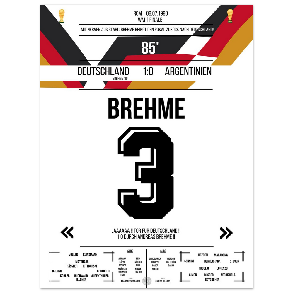 Le penalty de Brehme contre l'Argentine en finale de la Coupe du Monde 1990