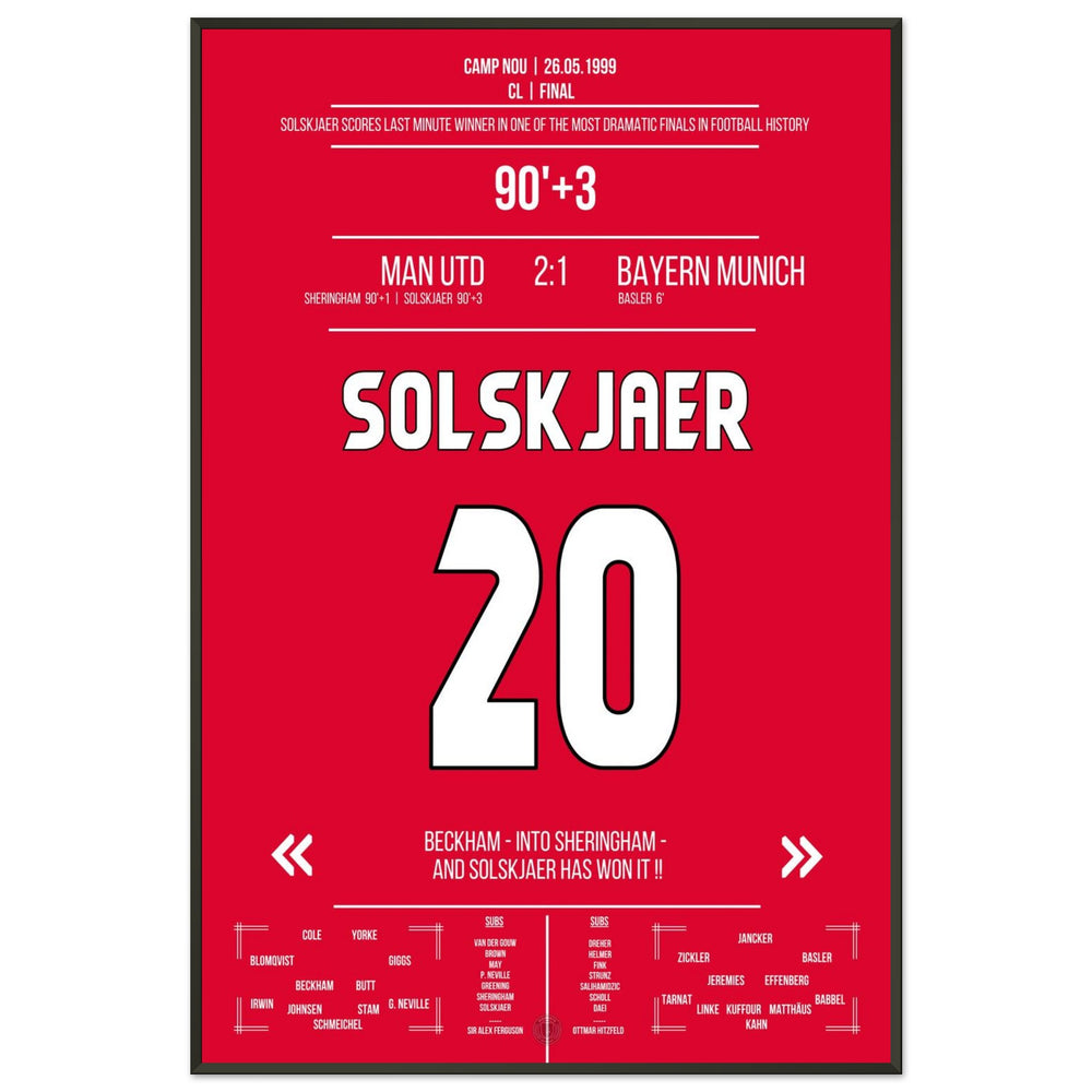 Solskjaer marque lors du comeback le plus mémorable de l'histoire en finale 1999 contre <tc>Bayern</tc>
