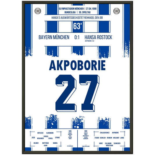 La victoire de Rostock lors des <tc>Bayern</tc> dans la saison de remontée 1995/96