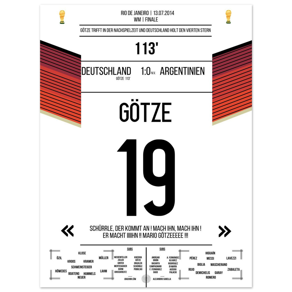 Le but de Götze pour le triomphe de l'Allemagne contre l'Argentine en finale de la Coupe du Monde 2014
